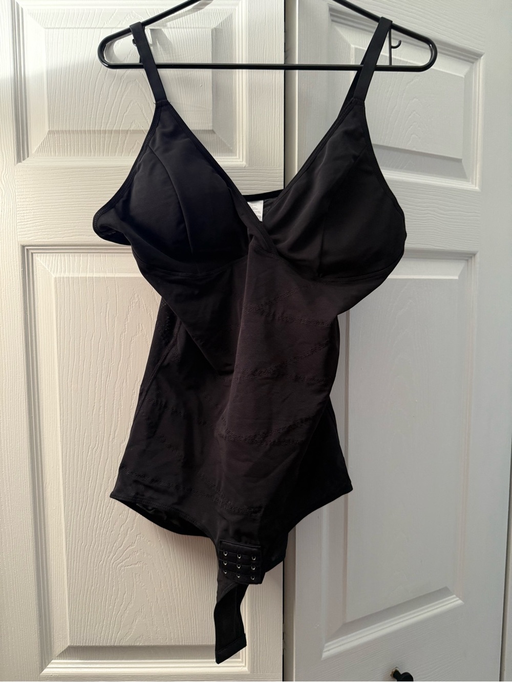 Black Women's Shapewear Bodysuit with Built-In Bra